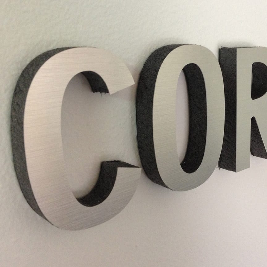 brushed metal sign - miami signs