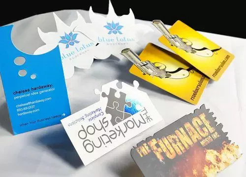 die cut business card