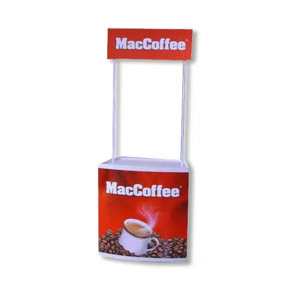 Display Podlum - ABS Plastic Counter Promotion Desk with Header Imprint