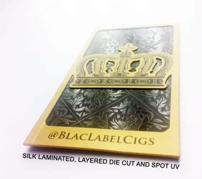 pt silk laminated layered die cut and spot uv