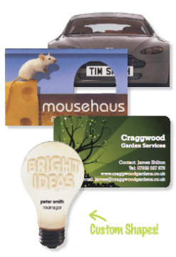 die cut business cards