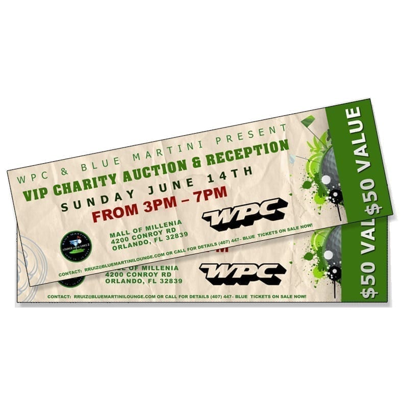 Ticket 2x5.5” Printed on 12pt Gloss Full Color