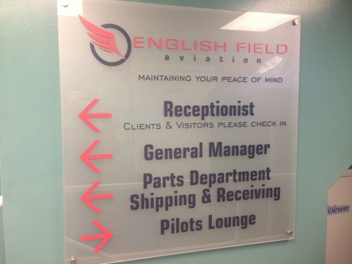 Acrylic frosted sign