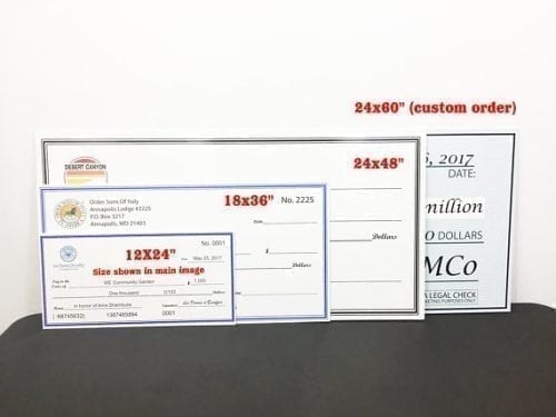 Printed Oversized Checks