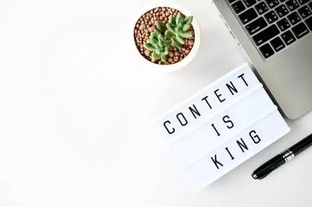 Content is king business flat lay, minimal style