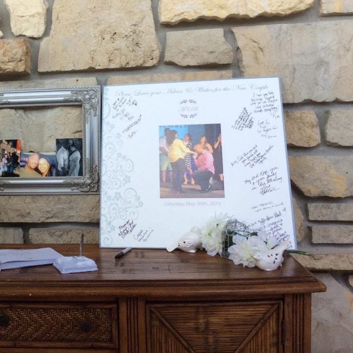 wedding sign in board
