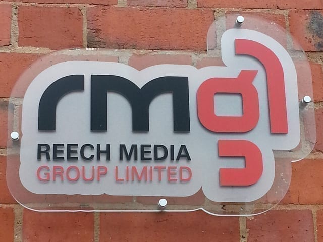 acrylic sign with halo and stand offs