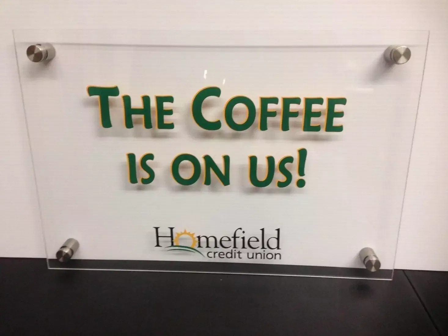 acrylic standoff wall sign