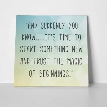 New Beginnings Inspirational Canvas Wall art