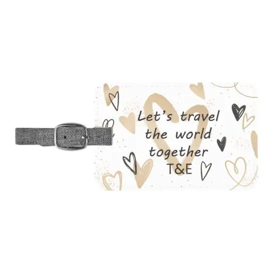Personalized Hearts Luggage Tags