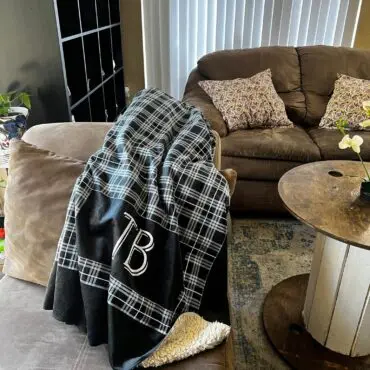 Personalized Monogram Plaid Blanket