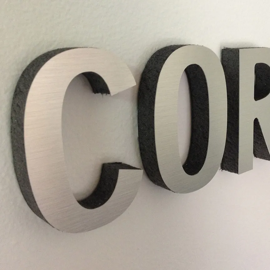 brushed metal sign - miami signs