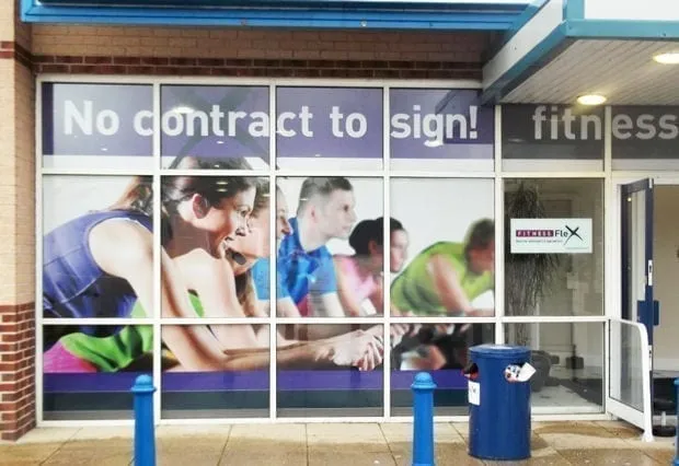 store front window signage