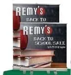 Smalltabletopretractablesinglesidedbannerstand.