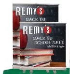 Large table top retractable single sided banner stand