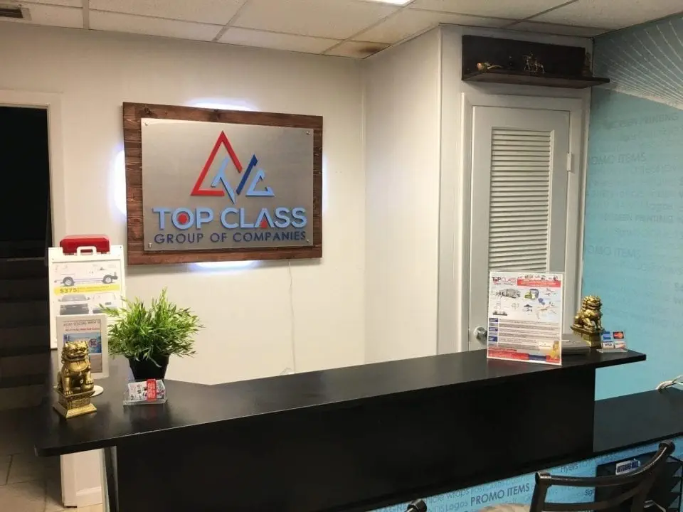 wood and acrylic laser cut reception signs 3d office sign