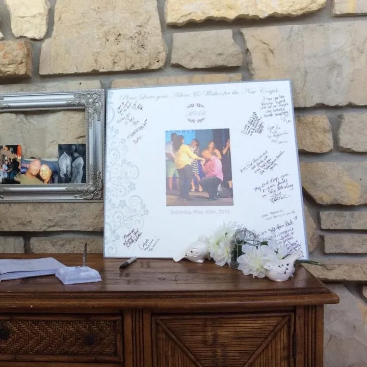 wedding sign in board