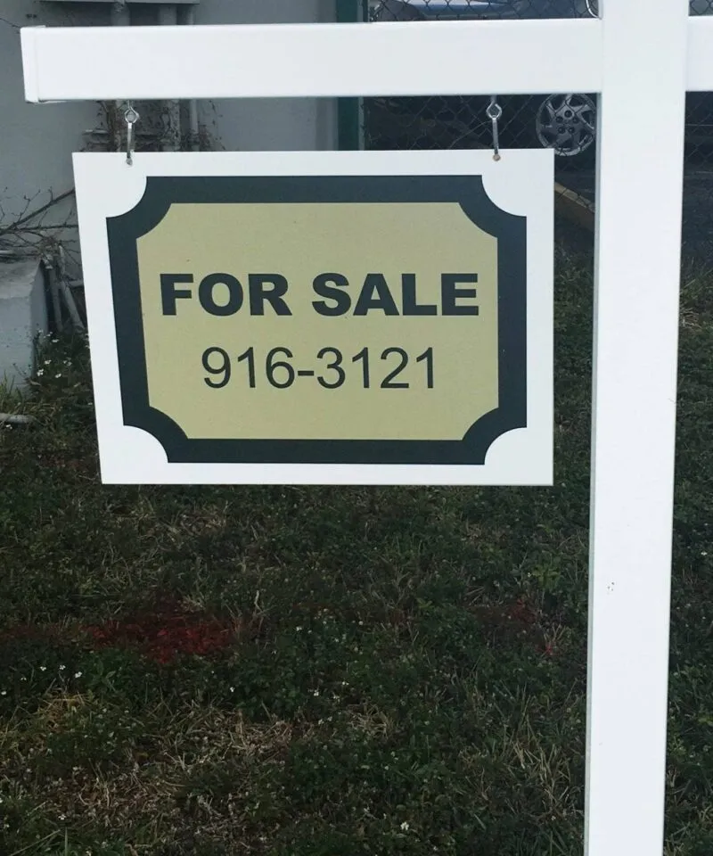 sign for real estate sign post